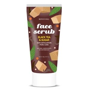 New Korean BONNYHILL Face Scrub Black Tea & Sugar Exfoliant 150g K-Beauty